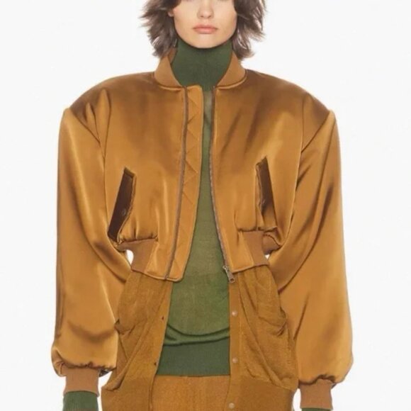 HELSA Satin Puff Bomber - Dijon S - Picture 3 of 6